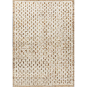 พรมปูพื้นทรงสี่เหลี่ยมผืนผ้าลายเรขาคณิต Nomadic Threads รุ่น PDJT-727 สีงาช้าง ทำจากปอกระเจา สำหรับใช้ในบ้าน ห้องโถง ห้องนั่งเล่น ห้องนอน - Product Image 1