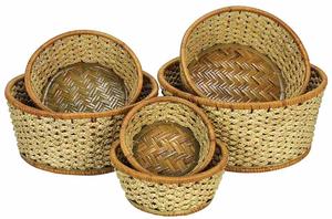 Panier de rangement en bambou tissé à la main vintage écologique personnalisable Direct Vietnam Multifonctionnel Panier à pain à pique-nique Panier à nourriture - Product Image 2
