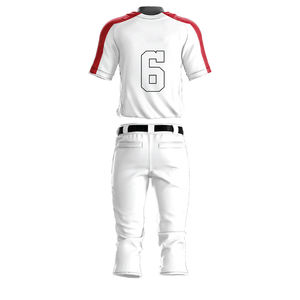 Uniforme de baseball personnalisé pour homme, maillot bleu à manches courtes sublimé avec fermeture boutonnée et pantalon assorti, tissu respirant - Product Image 6