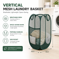 Panier à linge pliable en maille respirante, panier de rangement pour vêtements, organisateur léger et portable pour salle de bain et chambre à coucher