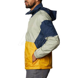 Chaqueta cortavientos de invierno de talla grande estilo callejero para hombre, venta al por mayor, uso al aire libre, patrón de letras único, transpirable, secado rápido - Product Image 3