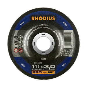 Disque de coupe en acier au carbone RHODIUS FTK33 fabriqué avec un matériau durable en oxyde d'aluminium - Product Image 1