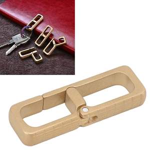 Porte-clés en laiton oblong de luxe de haute qualité pour hommes et femmes Inde Deux porte-clés à vis en laiton avec anneaux fendus - Product Image 2