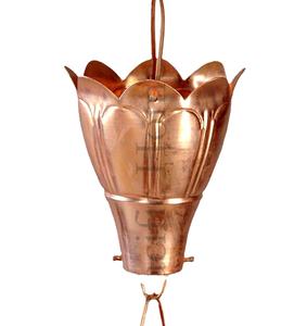 Chaîne de pluie élégante en cuivre Conception de tasse cannelée en cuivre Chaîne de pluie dernière conception de chaîne chaîne en cuivre pur fabricant direct - Product Image 2