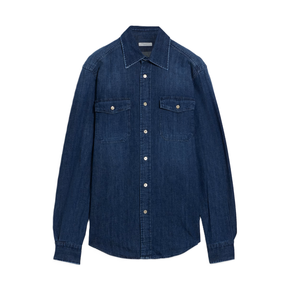 Camisa vaquera azul personalizada para mujer, la mejor opción, camisa no elástica, multicolor y tallas con cuello vuelto, fabricada en Bangladesh - Product Image 3