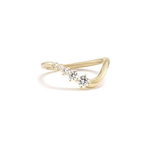 Anillo Moderno con Acento de Diamantes de Corte Redondo de 0.25 Ct D-F VVS1-VS2, Diamantes Cultivados en Laboratorio en Oro de 14K y 18K para Uso Diario o Regalo de Aniversario - Product Image 1