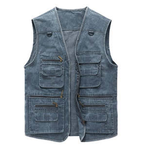 Gilet en toile épaisse lavée de haute qualité pour homme, en coton délavé chimiquement, style streetwear décontracté, idéal pour l'hiver, séchage rapide, personnalisable OEM - Product Image 1