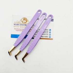 Pinces à cils en acier inoxydable à angle de 65 degrés pour extensions de cils, pinces de haute qualité - Product Image 3