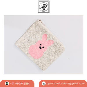 Personnalisé Multi-Fonction Maquillage Organisateur Perlé Porte-Monnaie Excellente Qualité Toile Tissu Mignon Style Fermeture Éclair Enfants Filles - Product Image 6