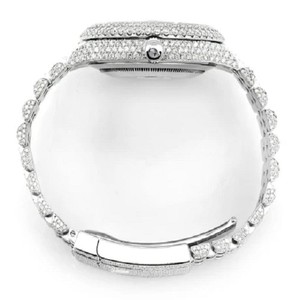 Montre-bracelet pour homme avec cadran bleu classique en moissanite entièrement glacé, sertie de mains, diamant certifié GRA, montre-ceinture automatique du jubilé blanc - Product Image 3