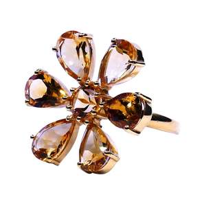 Bague Citrine plaquée or en argent sterling 925 - Product Image 3