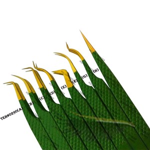 Eyebrow Tweezers Gold Custom Logo <b>Box</b> Packing Volume <b>Strong</b> Hold Fiber Tip Tweezers Durable Luxury Stainless Steel - Product Image 6