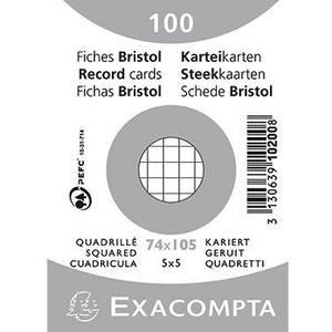 Exacompta DIN A7 Tarjetas de Índice Cuadradas Blancas 100 Piezas/Paquete para Uso en Oficina - Product Image 1