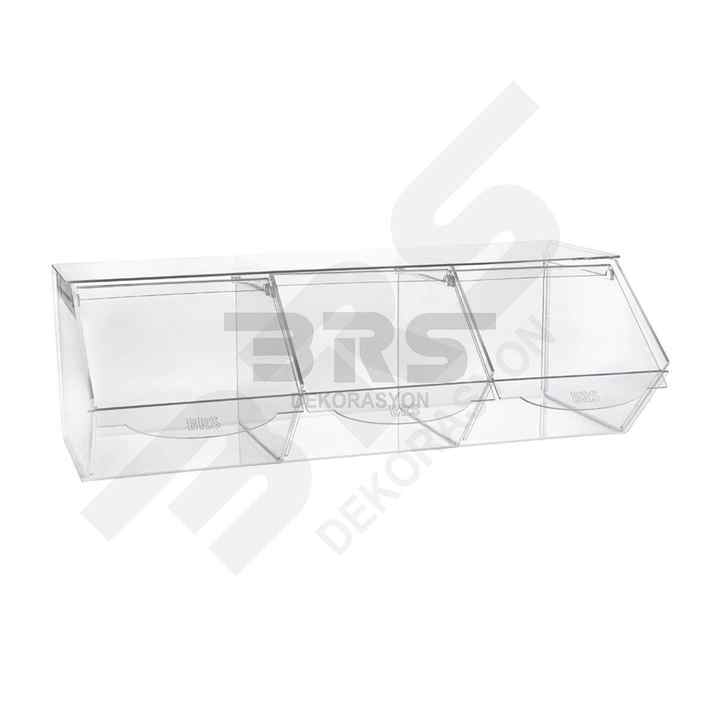 Sliding Transparent Plexiglass Display Box 60x28H20cm