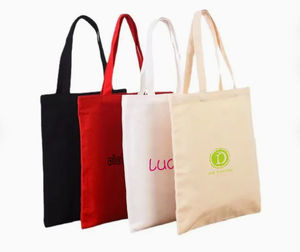 Sac à provisions en coton biologique uni réutilisable avec logo personnalisé Sac à provisions cadeau écologique sacs promotionnels en coton pour femmes - Product Image 1