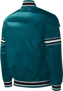 2025 hommes léger Logo broderie Satin Varsity veste pleine pression Streetwear toile pour l'hiver - Product Image 3