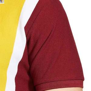 Panel de corte y costura Polo camisas rojo oscuro amarillo y blanco panel cosido juntos en algodón PK varía en diferentes GSMS 180-320 - Product Image 3