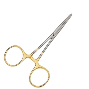 Fórceps hemostáticos de pesca con atado de moscas de medio oro, fórceps de pesca de tamaño personalizado de acero inoxidable alemán de 5" - Product Image 2