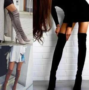 Bottines d'hiver élégantes pour femmes, bottes à talons pointus en daim de qualité supérieure, chaussures luxueuses au toucher doux, accessoire de mode - Product Image 2