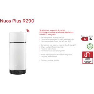 Calentador de Agua con Bomba de Calor Ariston NUOS PLUS S2 WI-FI de 110 Litros, Monobloque, Montado en Pared, R290, Eficiencia Energética A+ - Product Image 4
