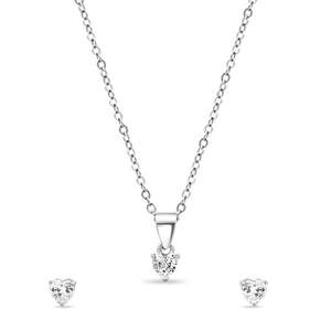 Juego de Joyería Zarkan de Cobre Chapado en Oro de 24K, Diseño de Corazón Roto, Regalo Nupcial con Elegante Diseño Plateado - Product Image 1