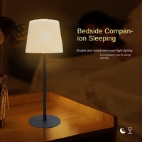 Lampe de bureau LED moderne avec abat-jour flexible, alimentée par batterie, DC 5V, télécommande, intensité réglable, corps en métal pour salle de lecture