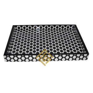 Décoration d'intérieur thème artistique dernière conception plateau de service rond en bois de haute qualité avec format de corde cadeau de vacances de noël standard supérieur - Product Image 1