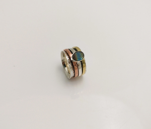 Anillos de Plata de Ley 925 de Moda para Mujer, Joyería Fina para Bodas, Fiestas y Uso Diario, con Labradorita de Corte Ovalado y Engaste de Bisel Alto - Product Image 2