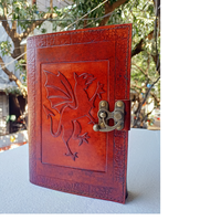 Journal en cuir gaufré Dragon de style classique sur mesure 5x7 pouces papiers en coton faits à la main pour la revente