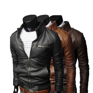 Chaqueta de cuero para hombre Black Fur Style 2 Cafe Racer Bomber - Product Image 4
