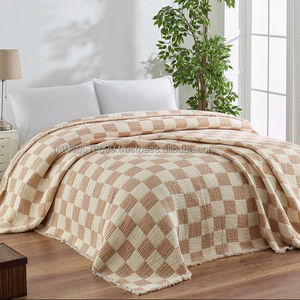 Muslin Weave Inside Cotton Fiber Filled 100% Cotton Blanket Bulky Heavy Thick 160x220cm 62x86inch Plain Collection Blanket - Product Image 1