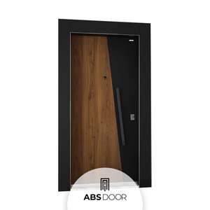 Porte de sécurité manuelle panoramique ABSDOOR en acier inoxydable, antivol, aspect feuille brillante, intérieur thermique, extérieur - Product Image 4