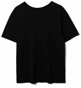 T-shirt noir à col rond et manches courtes pour homme, 100 % coton, coupe oversize, décontracté, en jersey tricoté uni, teinture unie, design vierge, anti-boulochage - Product Image 4