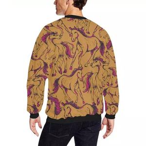 Sudadera de cuello redondo de gran tamaño para hombre, bordada a medida, poliéster/algodón, precio al por mayor, técnica de teñido liso para invierno - Product Image 2