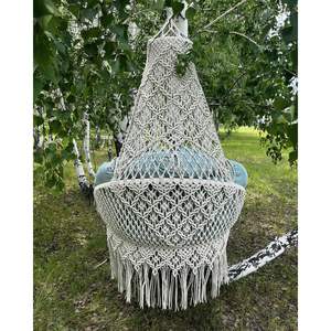 Silla Colgante de Macramé Hecha a Mano, el Mejor Regalo de Muebles para Exteriores, para Patio, Balcón, Hamaca para Uso en Exteriores - Product Image 2