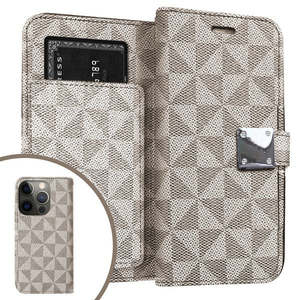 Étui portefeuille en tissu premium compatible avec iPhone 14 6.1, iPhone 13 6.1 et iPhone 16E/17E, 6 emplacements pour cartes, beige (emballage de vente au détail) - Product Image 1