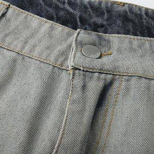 Nouveautés Jeans slim fit pour homme, coupe droite, déchirés, effet usé, matière de haute qualité, streetwear, poche boutonnée, pantalon en denim - Product Image 5