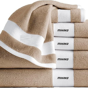 Ensemble de serviettes de bain, de main et de visage en coton 100% pur de haute qualité OEM, style luxueux et solide, séchage rapide, pour hôtel, salle de sport, conception de logo personnalisée - Product Image 3