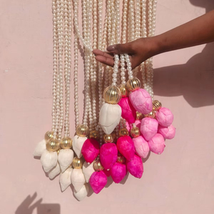 ลูกปัดห้อยประดับผนังไข่มุกหนา6ฟุตพร้อมพวงมาลัยดอกบัวไม้โซล่าไม้บัวสำหรับตกแต่ง pellikooturu ดูเหมือนผีเสื้อ - Product Image 1