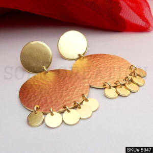 Boucles d'oreilles pendantes en plaqué or de créateur faites à la main SKU5947 bijoux pendants à la mode - Product Image 2