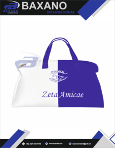 Zeta Phi Beta Amicae Duffle <b>Bag</b> Luxury Two Tone Blue & White Sorority Travel Gym Light Weight Zipper Letter Pattern <b>for</b> <b>Women</b> - Product Image 5
