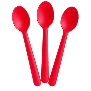 Cuchara de Papel Ecológica Biodegradable de 155 mm, Compostable, Resistente al Calor, Reciclable, de Color Rojo para Restaurantes, Hoteles y Alimentos - Product Image 2