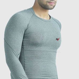 Venta caliente Camisetas de compresión para hombres con mangas largas Diseño ligero de secado rápido Patrón sólido Precio razonable - Product Image 6