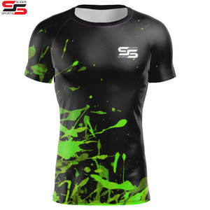 T-shirt de compression à manches courtes personnalisé avec logo de surf MMA BJJ, rashguard sublimé de Jiu Jitsu, créez votre propre rashguard personnalisé - Product Image 4