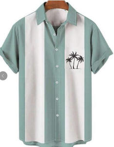 Men's 2025 New Casual Stripe Streetwear <b>Cardigan</b> <b>Short</b> <b>Sleeve</b> Breathable Organic Cotton V-neck Summer Dress Shirt - Product Image 6