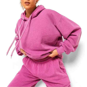 ชุดวิ่งออกกำลังกายผ้าฝ้ายขนแกะ2ชิ้นเสื้อวอร์มระบายอากาศลายพื้นออกแบบโลโก้ได้ตามต้องการสำหรับผู้หญิงมาใหม่ - Product Image 6