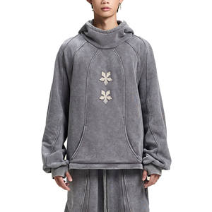 Chándales Holgados de Algodón 100% Lavado con Ácido de Primera Calidad, Sudaderas Vintage Desgastadas, Lavadas a la Piedra, Transpirables y Ecológicas - Product Image 5