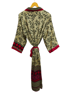 Sari Tissu Kimono Léger Robe Multi Couleur Robe Wrap Robe Femme D'été Sari Soie Kimono Taille Libre Robe - Product Image 5