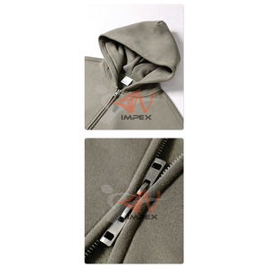 Ensemble de survêtement personnalisé en molleton uni pour homme et femme avec fermeture éclair, sweat-shirts et pantalons de jogging pour homme - Product Image 5