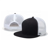 Casquette de style urbain Casquette de baseball tendance à bord plat Casquette de camionneur brodée personnalisée 6 panneaux Casquette strapback réglable pour hommes Plain Casual
